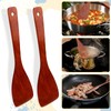 BOHUIZ 2 Pcs Wooden Spatula for Cooking, 12.8 Inches Natural