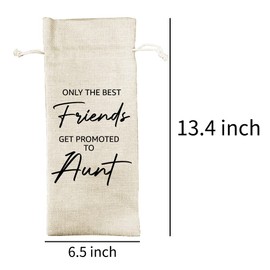 DOI-LANEE Only the Best Friend Get Promoted to Aunt Wine Bag, Pregnancy Announcement Gift, Baby Reveal Gift, Baby Announcement Wine Bag