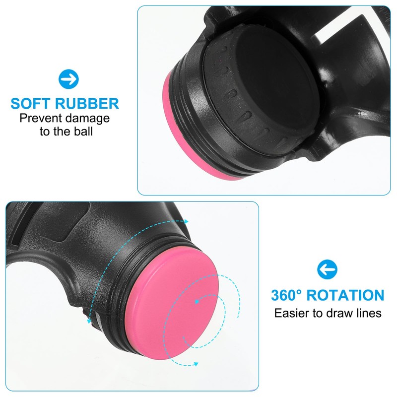 PATIKIL ゴルフボールマーカーステンシル 360度 トリプルトラッ ク ゴルフボールアライメントマーキングツール ラインドローイングマーカー 男性 女性用 黒/ピンク