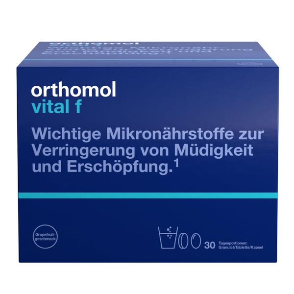 Orthomol Vital for 30 Granules, Tablets and Capsules, Grapefruit - Vitamin Complex for Women for Fatigue and Fatigue