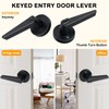 HISAFE Matte Black Keyed Entry Door Levers with Lock, Heavy
