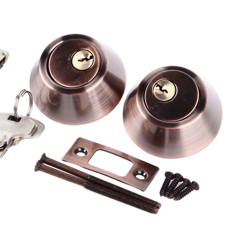Door Knob Lock Universal Protection Entrance Keyed Double Side Interior