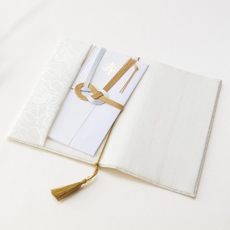 Maruai Japanese Cloth Gift Money Fold, Western Style, Floral, whites