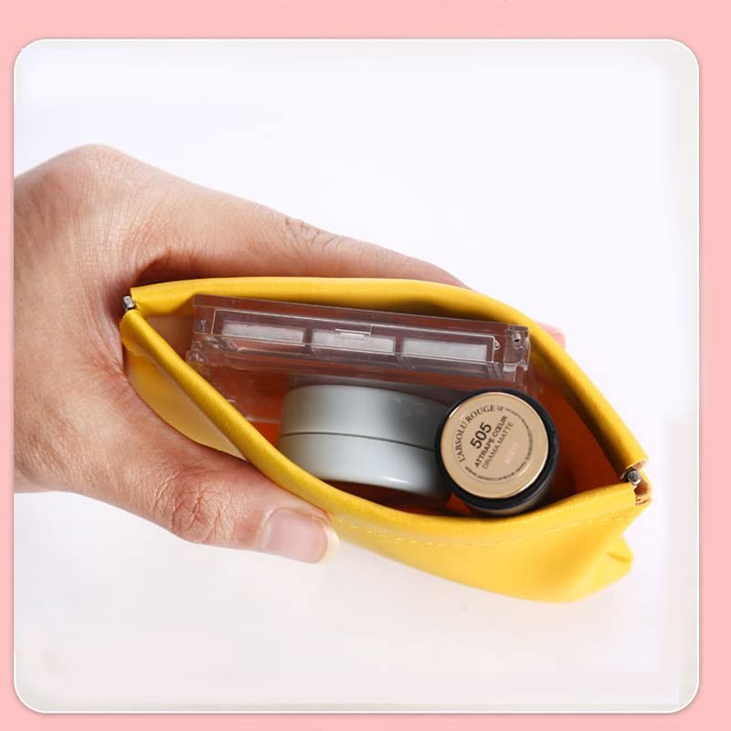 Pocket Cosmetic Bag Leather Storage Portable self-Closing Water-Resistant - Chic