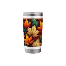Fall Color Leaves Themed Autumn Colorful Fall Leaf Pattern Stainless Steel Insulated Tumbler