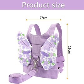 Anti-Lost Toddler Leash with Butterfly Wings Backpack – Child Safety Harness with Wrist Link for Kids, Baby Walking Wrist Strap with Key Lock – Travel, Shopping, Outdoor Safety for Girls