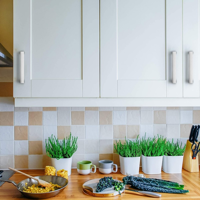 Ravinte 2 Pack Square Bar Kitchen Cabinet Handles Brushed Nickel