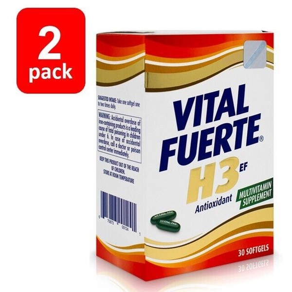 2 VITAL FUERTE H3 30 CAPS ANTIOXIDANT MULTIVITAMIN/ VITAL FUERTE H3 30 💯✅