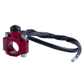 ORAEVY CNC Universal Motorcycle Engine Stop Start Kill Switch Button with Mounting Backplate Compatible with Honda CR125 CRF250 CRF450 XR250 - Red