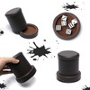 RERIVER PU Leather Dice Cup with Lid, Dark Chocolate Leatherette