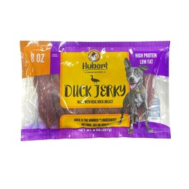 Hubert Pet Gourmet Duck Jerky Dog Treats: Healthy & Natural Training Snacks, Ideal for All Dog Sizes, Low Fat, High-Protein, 8 Ounce Trial Size