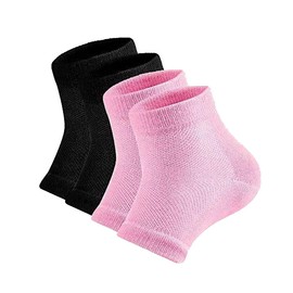 Moisturizing Socks, Gel Heel Socks, Toe Open Socks, Relieve Heel Pain Comfortable Soft Vented Moisturizing Socks Suitable for Male and Female Day Night Care Skin Dry Cracked High Heel, 2 Pairs