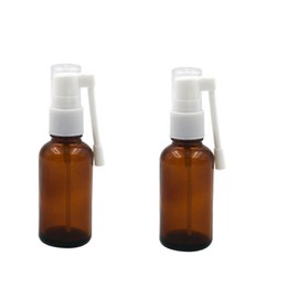 TUPWEL 2PCS 30ML / 1oz Brown Glass Empty Refillable 360 Degree Rotation Spray Bottle Sprayer Container