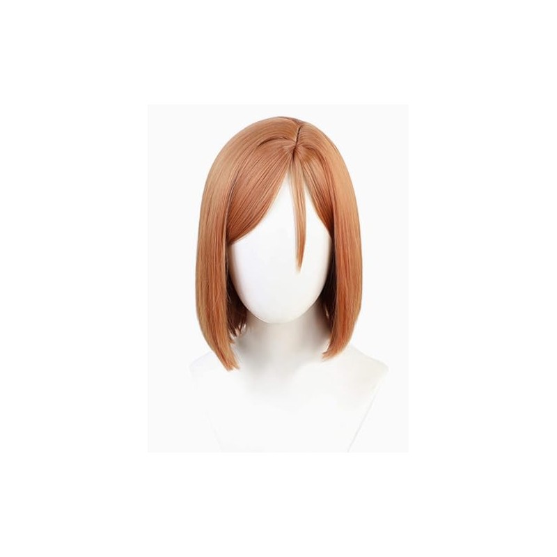 Brown Side Parted Peluca Corta Bob Styling Peluca para Niñas