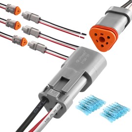 JRready ST9028 3Pin 4Sets Deutsch Connector Kit-DT Connector with 16AWG GXL Automotive Wire-Includes Heat Shrink Butt Connector-Ideal for Auto Wire Connection in Cars,Trucks Etc