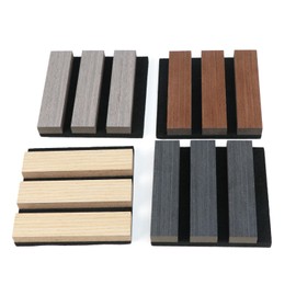 Umedol Red Oak 3D Textured Wood Wall Panels, 4-Pack Acoustic Slat Wall Paneling for Interior Decor, 94.5" x 12.6"