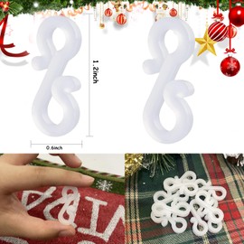 100 Pcs Christmas Light Clips, Gutter Hanger Hooks Outdoor Holiday Light Clips S Clips for Christmas Indoor Outdoor Decoration String Lights, Rope Lights, Weatherproof Outdoor Mini Lights Clips