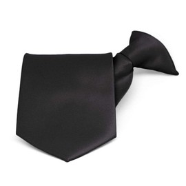 tiemart Clip-On Pre-tied Uniform and Everyday Wear Necktie (20 Inch, Black)