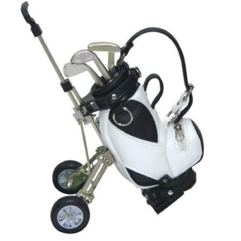 LL-Golf® Pen Holder Miniature Golf Bag with Trolley and 3