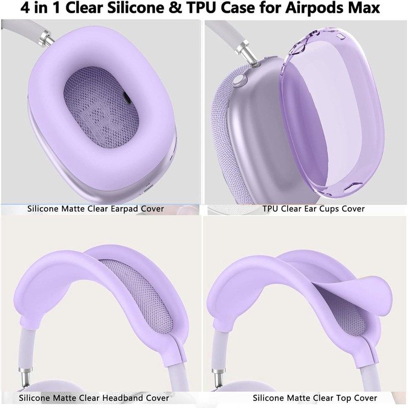 [4 in 1] Case Cover for AirPods Max Soft Cases