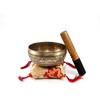 6" Mantra Carved Buddha Tibetan Singing Bowl, Hand Hammered Nepal