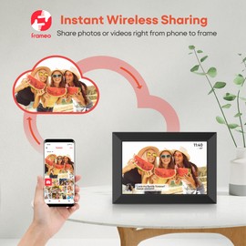 BIGASUO Digital Picture Frame, 10.1" Frameo Digital Frame WiFi with 32GB Memory, 1280x800 IPS Touch Screen, Send Photos/Videos from Your Phone Anywhere, Photo Gifts for Parents and Grandparents