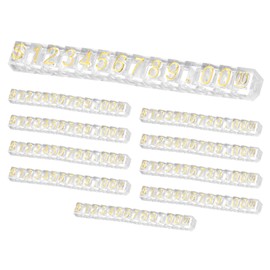 uxcell 10 Set Price Display Cube, Adjustable Price Tag Stand Removable Mini Tag Number Letter Price Dollar Block Kit for Jewelry Retail Shop Price Signs (Clear/Gold, 2.2" Length)