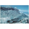 Mt. St. Helen's Erupting Volcano Aerial View Black Smoke Snowy