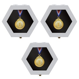 Bijun Medal Display Case,Military Medal Display Case Hanger Shadow Box for Medals Race Medal Display of Sports Medals Track Field Spartan Races Running Marathons (White 3PC)