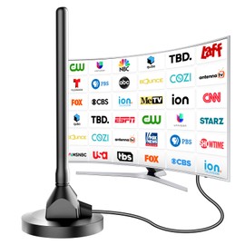 TV Antenna 2025 Digital TV Antenna Indoor with Strong Magnetic Base, 360°&Long Range Reception for Local Channels, Easy Installation Support 4K 1080p for Free Local Channels (DT012-11)