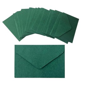 XINGSUI 80 Pcs 14.13 * 2.75 Inches Mini Kraft Envelopes,Small Coloured Envelopes, Minimalist Flap Gift Envelopes, for Greeting Cards,Invitations,Gifts,Small Letters(Dark Green