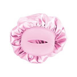 MELTU 1 Pack Hair Bonnet for Sleeping, Satin Bonnet with Wide Elastic Band, Silk Hair Wrap for Sleeping, Soft Sleep Cap (Pink)
