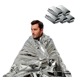 TS CORP Aluminum Sheet, Set of 5, Emergency Sheet, Low Crinkle Noise, Quiet, Aluminum Blanket, Survival Sheet, Stock, Heat Retention, Disaster Prevention