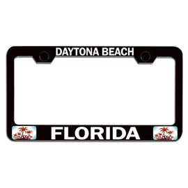 Custom Brother - Daytona Beach Florida Beach Summer Surf Surfing Black Steel Auto SUV License Plate Frame License Tag Holder, J38