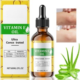 Pu/re Vitamin E Oil for Skin & Hair,Natural Vitamin E Oil for Scars,Organic Pu/re VitaminE Oil for Body,Brightening Body Lotion,Improving Fine Lines,Suitable for All Skin,Moisturizing &Firming Skin
