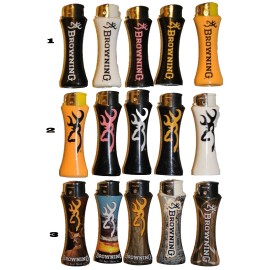 NULITE "BROWNING" 5 X Browning Curve Lighters ELECTRONIC REFILLABLE LIGHTERS Random(Without Gas)