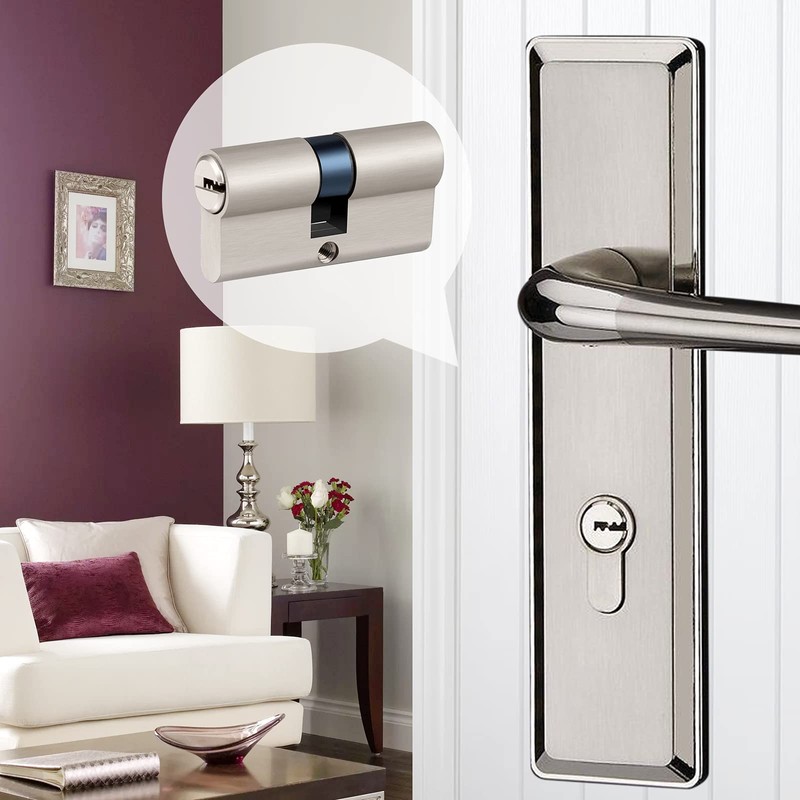 Profile Cylinder Double Cylinder Lock Cylinder 30/30 Metal Silver Knob