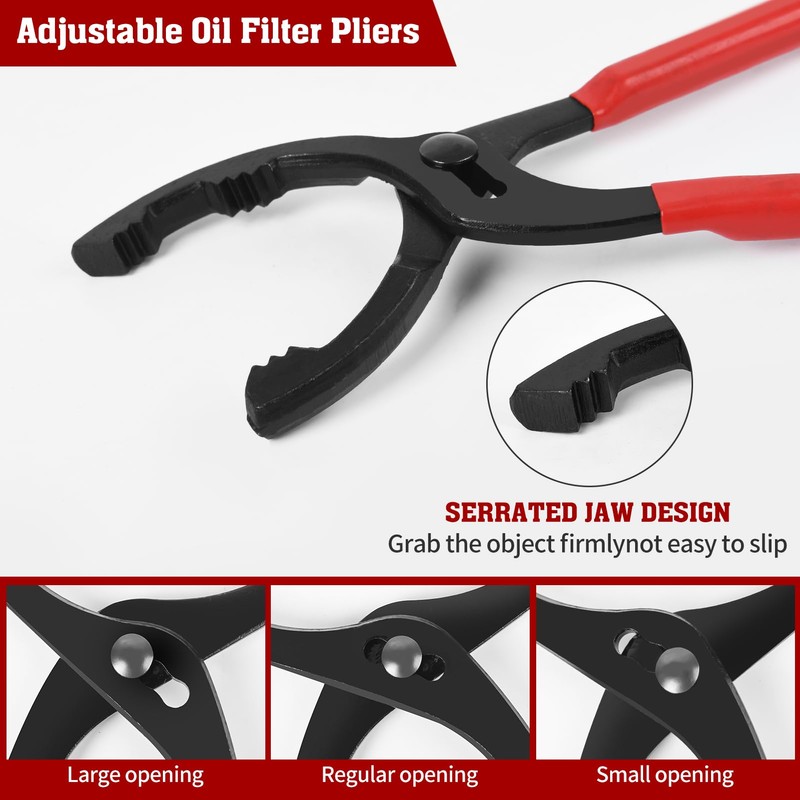 TOOLEAGUE 16" Large Oil Filter Pliers, Adjustable Oil Filter Wrench