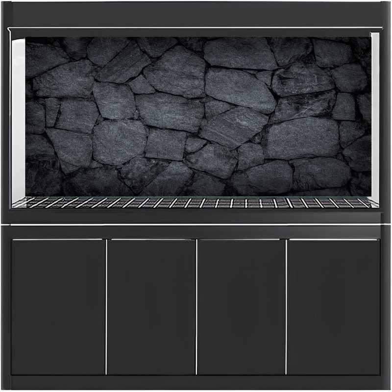 MIRRORANG 120x61cm Rock Aquarium Background Dark Grey Stone Fish Tank