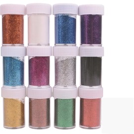 Heanvmyss 12 Colors Nail Glitter,Craft Glitter for Christmas Resin,Face Body Eye Hair,DIY Art