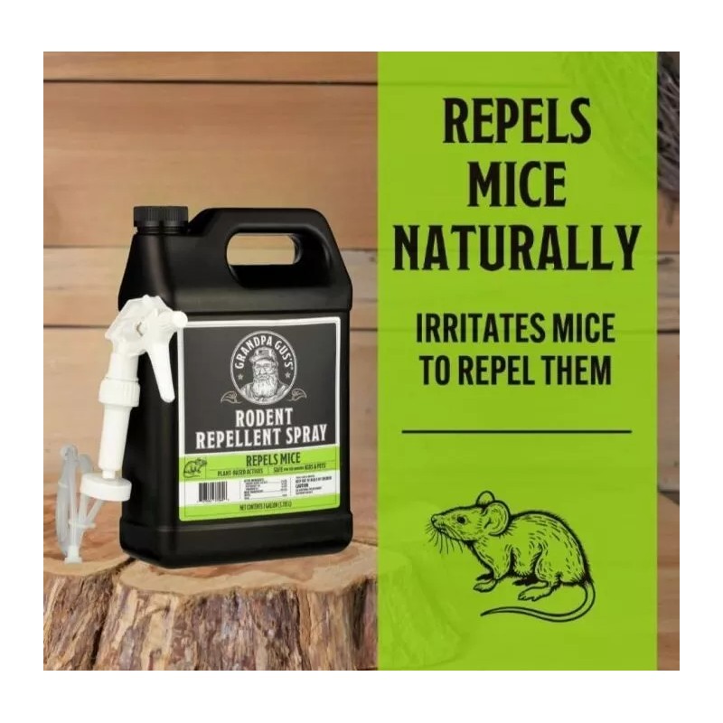 Grandpa Gus'S Rodent Repellent Spray with Sprayer, Natural Peppermint