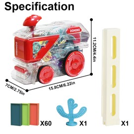 Kendyy Domino Train Toy, Montessori Toys for Kids, Dominoes Automatic Creative Stacker Game with 60 Pcs Dominos, Stacking Joy and Building Fun Ideal STEM Gift for Boys and Girls 3+ Years Old (Red)