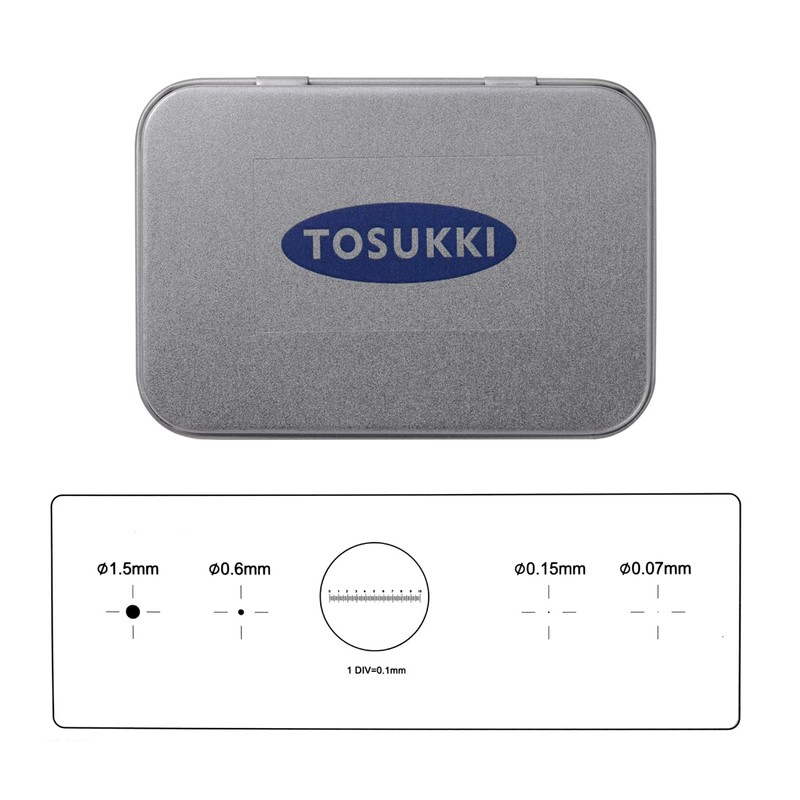 TOSUKKI Microscope Calibration Ruler Slide,4-Scales and 0.1mm Line Resolution,Microscope Calibration
