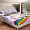Feelyou Unicorn Sheet Set Pink for Girls Cute Rainbow Unicorn