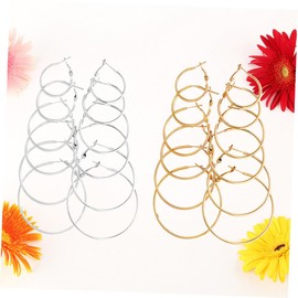 COLLBATH 12 Pairs Earrings for Girls Ladies Suits Hoop Earring Earrings for Women Orrous Gold Earrings Silver Earrings Jewelry for and Roll 6 Piece Set Miss