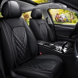 TTX LIGHTING Full Set Car Seat Covers Fit for Nissan Murano 2011-2024 2025 Automotive 5 Seat Cover Protector Waterproof Faux Leather Seat Covers Cushion with Airbag Compatible(Black)