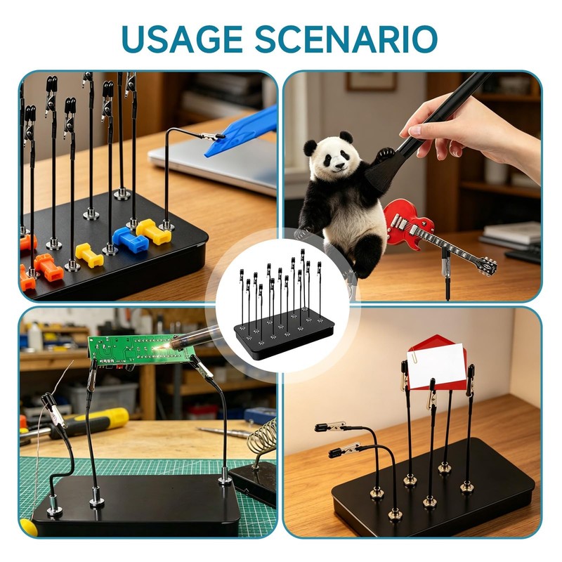 20 PCS Model Painting Stand Base Holder Magnetic Bendable Alligator