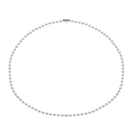 PATIKIL Silver-tone Beaded Chain Necklace, Titanium Steel 3mm Bead Ball Chain Necklace Y2K Punk Necklace for Women and Men Jewelry Gift, 17.72 Inch Length