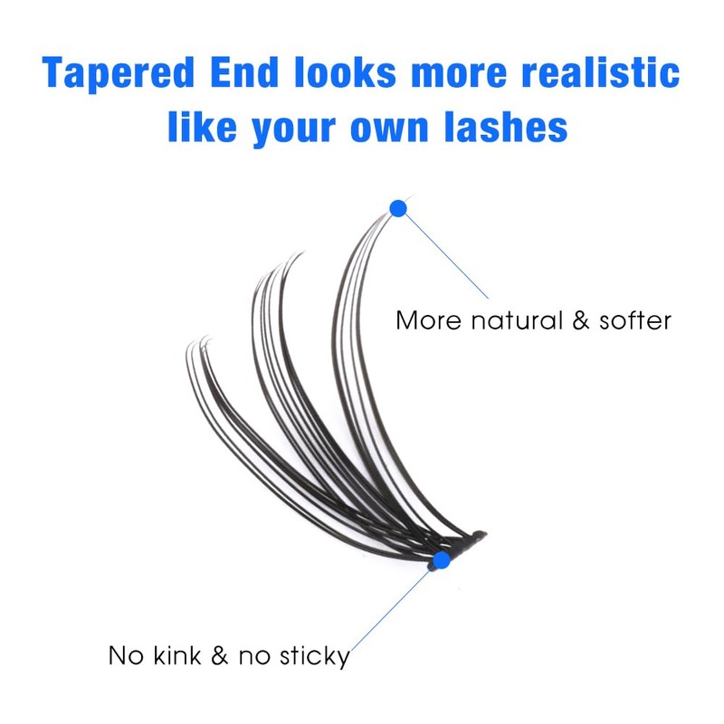 Bransfy False Eyelashes Clusters 280pcs DIY Eyelash Extension D Curl