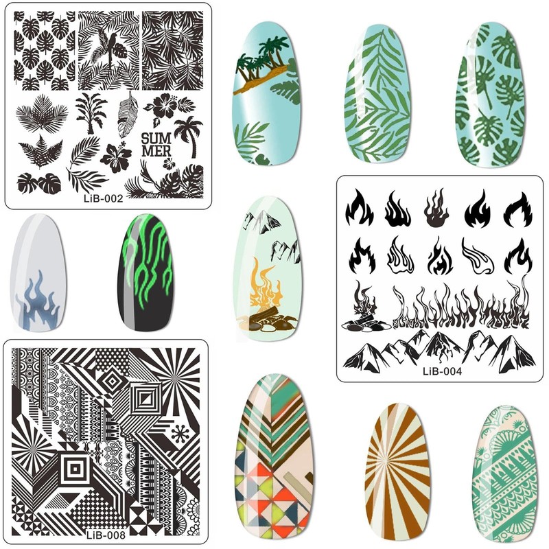 12PCS Nail Art Stamping Plate Nail Stamper Kit